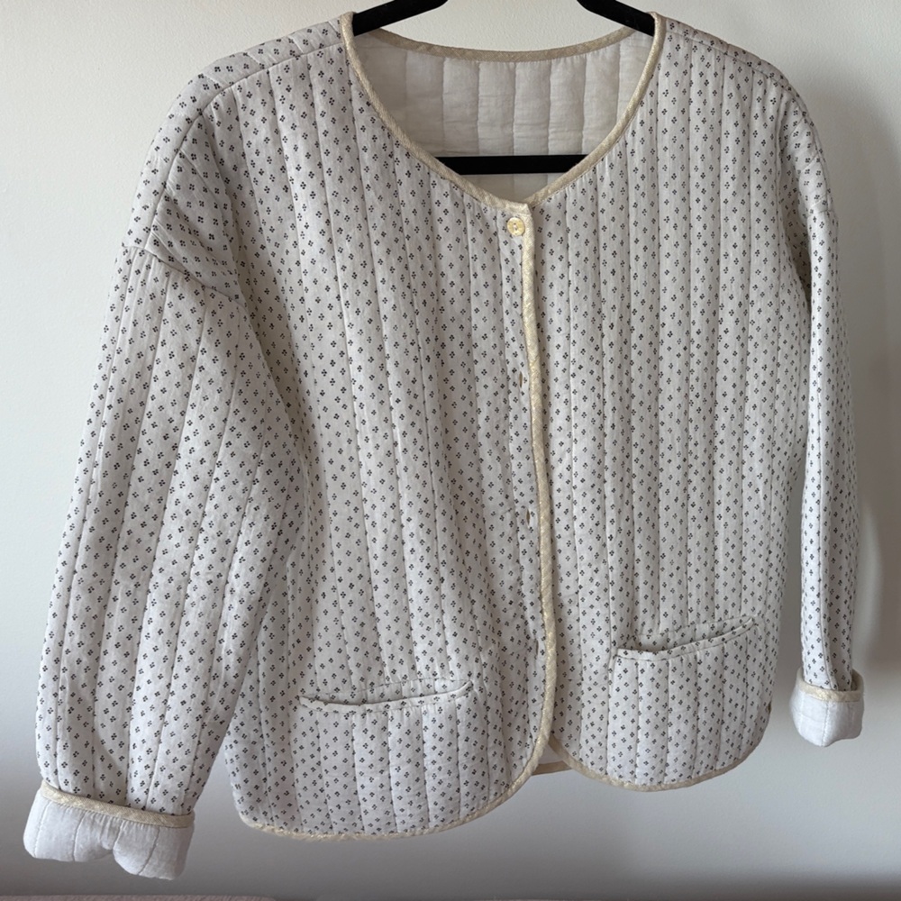 Des Petits Hauts Quilted Jacket T1 Small new without tags